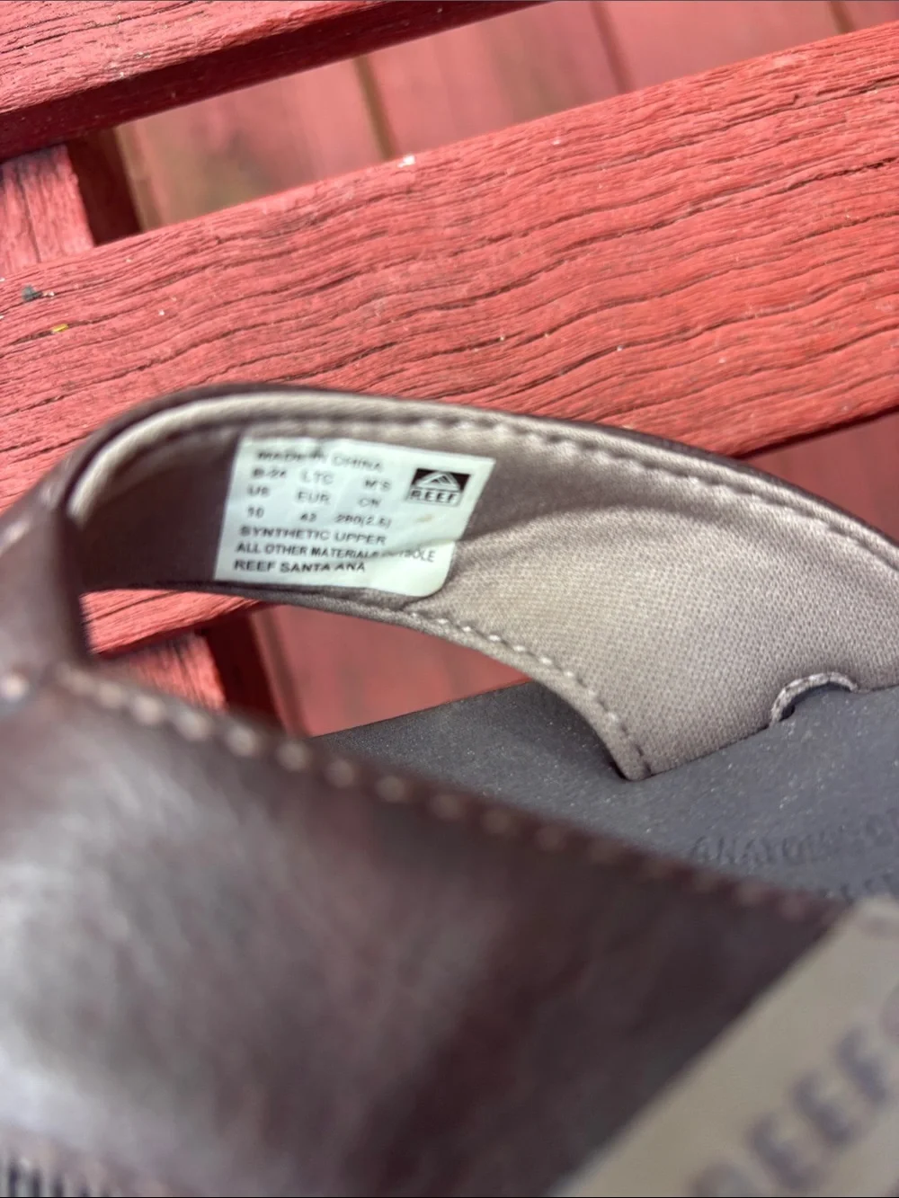 Reef Men’s Brown and Gray Leather Flip Flops